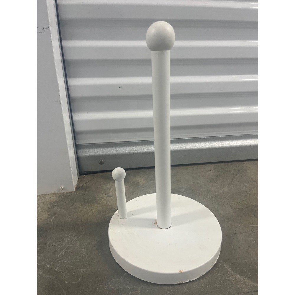 Threshold White Metal Paper Towel Holder Weighted Base Ball‎ Finial 200 10 0433